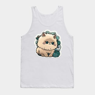 Elegant Persian Cat Sticker for Cat Lovers Tank Top